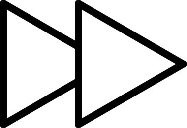 Hızlı İleri Simge, Çokluortam İşareti ve Beyaz Arkaplanda İzole Edilmiş Sembol.