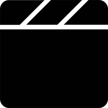 Alkış Panosu Simgesi, Çokluortam İşareti ve Sembolü Beyaz Arkaplanda İzole Edildi.