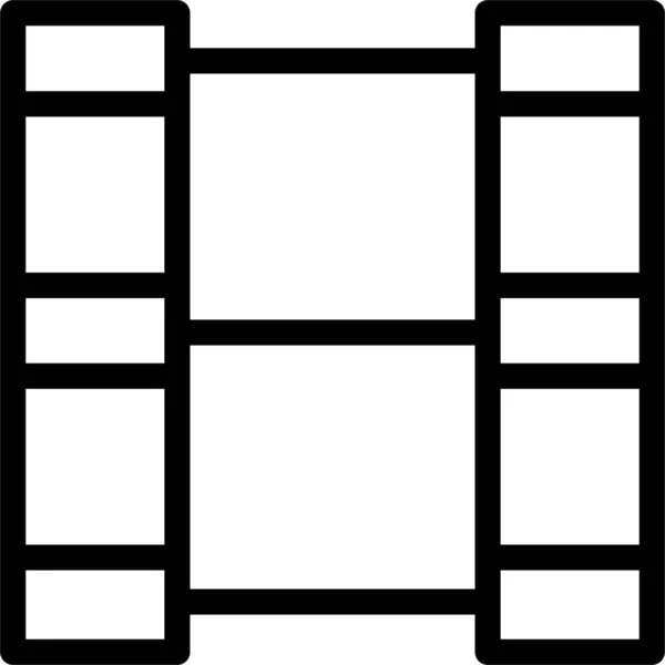 Icono Carrete Cámara Signo Multimedia Símbolo Aislado Sobre Fondo Blanco — Archivo Imágenes Vectoriales