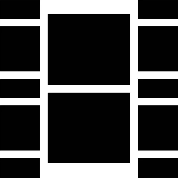 相机卷轴图标 多媒体符号及白色背景上的符号 — 图库矢量图片