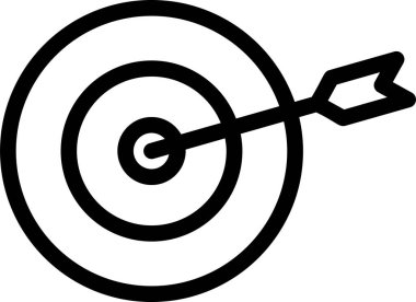 Hedef Simge, Başlangıç İşareti ve Sembol Beyaz Arkaplanda İzole Edildi.