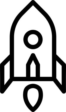 Roket Simgesi, Başlangıç İşareti ve Sembol Beyaz Arkaplanda İzole Edildi.