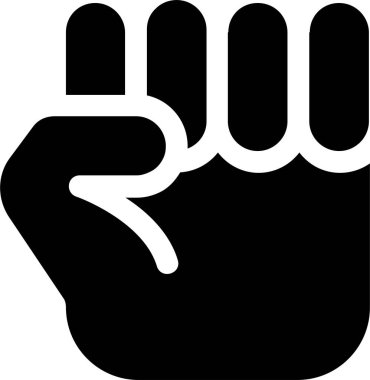 Sol Yumruk Simgesi, El Hareketleri ve Beyaz Arkaplanda İzole Edilmiş Sembol.