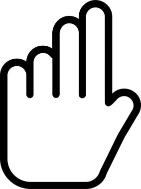 Beyaz arkaplanda izole edilmiş İki Parmak Simgesi, El Hareketleri ve Sembol.