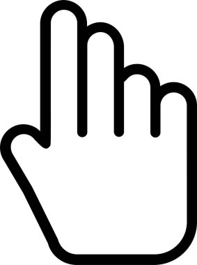 İki parmak Sağ Simge, El Hareketleri ve Beyaz Arkaplanda İzole edilmiş Sembol.