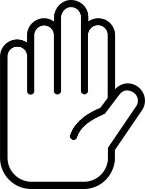 Beş Simge, El Hareketleri ve Beyaz Arkaplanda İzole Edilmiş Sembol.