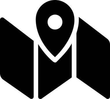 Harita Simgesi, Seyahat İşareti ve Sembol Beyaz Arkaplanda İzole Edildi.