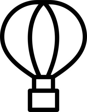 Hava Balonu Simgesi, Seyahat İşareti ve Sembol Beyaz Arkaplanda İzole Edildi.