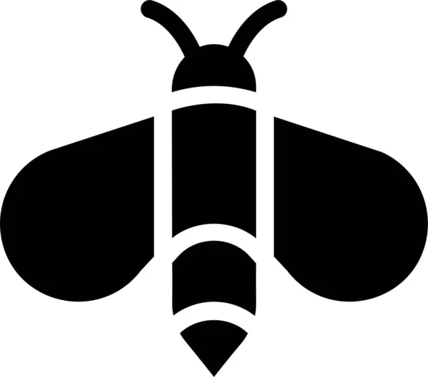 Bee Εικονίδιο Σύμβολο Άνοιξη Και Σύμβολο Απομονώνονται Λευκό Φόντο — Διανυσματικό Αρχείο
