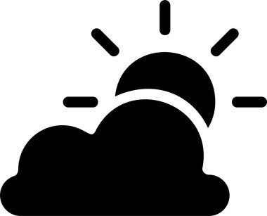 Bulutlu Simge, Bahar Tabelası ve Beyaz Arkaplanda İzole Edilmiş Sembol.