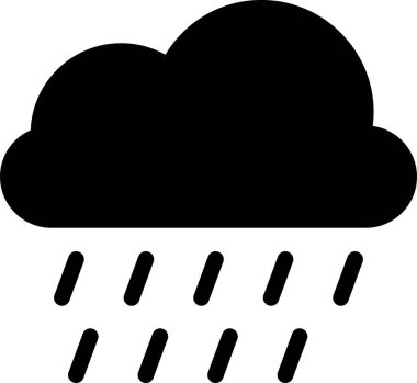 Yağmur Simgesi, Bahar Tabelası ve Sembolü Beyaz Arkaplanda İzole Edildi.