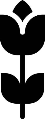 Lale Simgesi, Bahar Tabelası ve Beyaz Arkaplanda İzole Edilmiş Sembol.