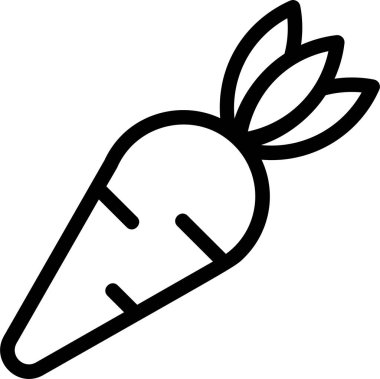 Havuç Simgesi, Bahar Tabelası ve Beyaz Arkaplanda İzole Edilmiş Sembol.