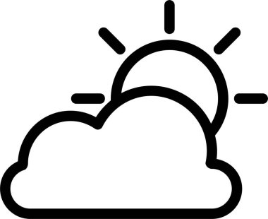 Bulutlu Simge, Bahar Tabelası ve Beyaz Arkaplanda İzole Edilmiş Sembol.