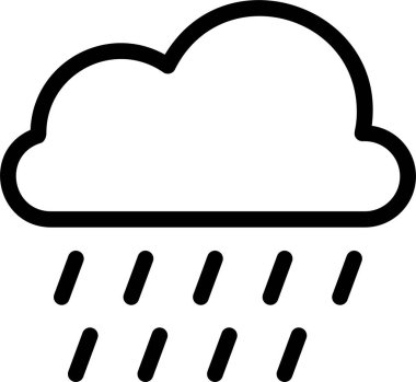 Yağmur Simgesi, Bahar Tabelası ve Sembolü Beyaz Arkaplanda İzole Edildi.