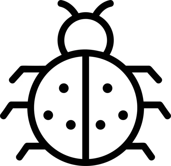 Икона Божья Коровка Весенний Знак Символ Белом Фоне — стоковый вектор
