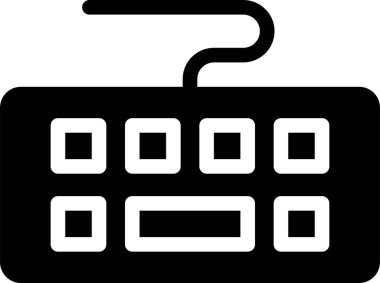 Klavye Simgesi, Oyun İşareti ve Beyaz Arkaplanda İzole Edilmiş Sembol. Mobil Uygulamalar için Oyun Simgesi.