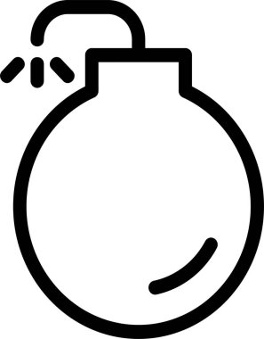 Bomba Simgesi, Oyun İşareti ve Beyaz Arkaplanda İzole Edilmiş Sembol. Mobil Uygulamalar için Oyun Simgesi.