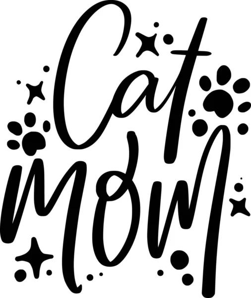 Cat Mom Quotes Cat Lettering Quotes Printable Poster Tote Bag — Stock Vector