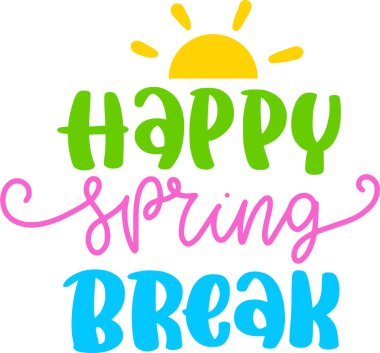 Pring Break Takımı 'ndan alıntılar. Yazdırılabilir Poster, Çanta, Kupa, Tişört Tasarımı İçin Bahar Tatili Harfleri.