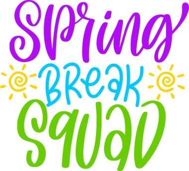 Pring Break Takımı 'ndan alıntılar. Yazdırılabilir Poster, Çanta, Kupa, Tişört Tasarımı İçin Bahar Tatili Harfleri.