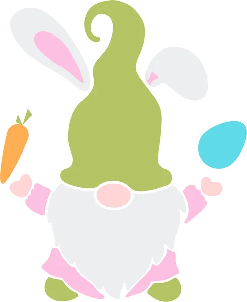 Vector Illustration Character Cute Gnomes Bunny Ears Easter Spring Season — ストックベクタ