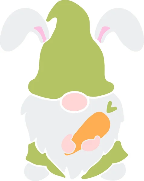 Vector Illustration Character Cute Gnomes Bunny Ears Easter Spring Season — ストックベクタ