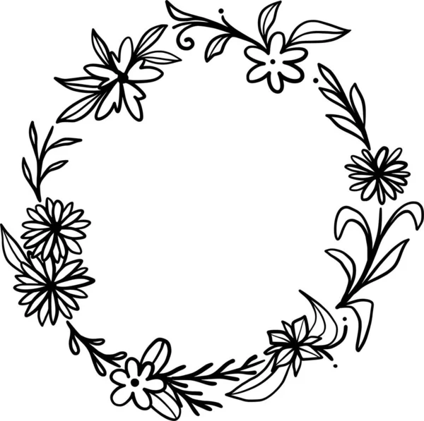 Svarta Silhuetter Gräs Blommor Och Örter Wildflower Vektor Clipart Illustration — Stock vektor