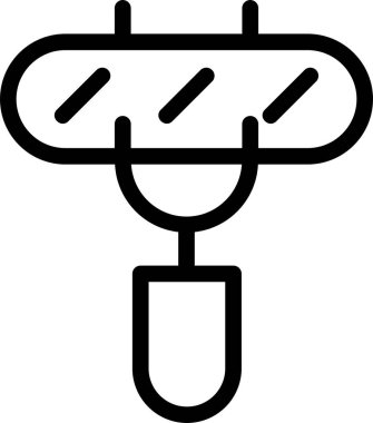 Sausage Icon With Outline Style, Camping Sign And Symbol Isolated On White Background