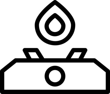 Stove Icon With Outline Style, Camping Sign And Symbol Isolated On White Background