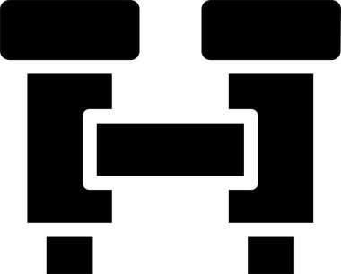 Binocular Icon With Glyph Style, Camping Sign And Symbol Isolated On White Background