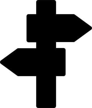 Signpost Icon With Glyph Style, Camping Sign And Symbol Isolated On White Background