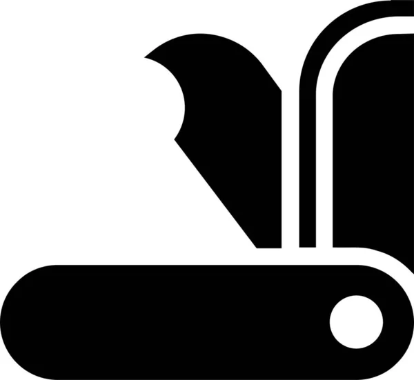 Pocket Knife Icon Glyph Style Camping Sign Symbol Isolated White — 图库矢量图片