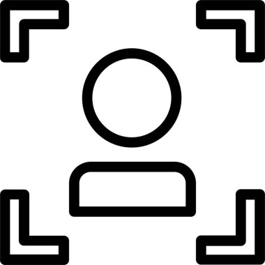 Focus Person Icon With Outline Style, Futuristic Technology Sign And Symbol Isolated On White Background