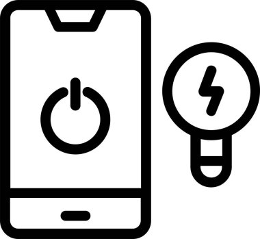 Smart Bulb Icon With Outline Style, Futuristic Technology Sign And Symbol Isolated On White Background