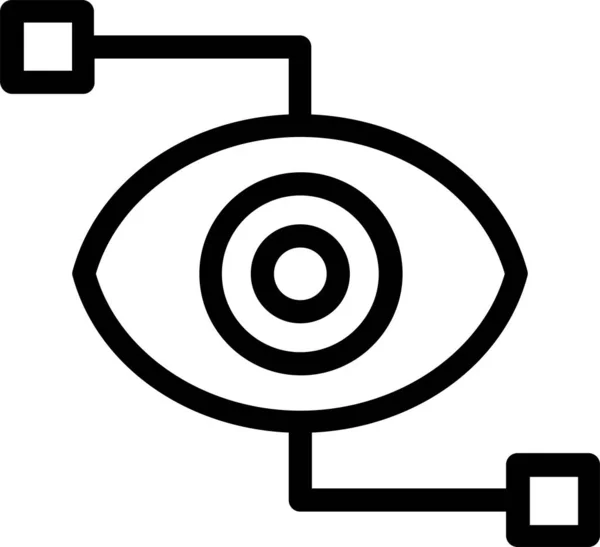 Eye Icon Outline Style Futuristic Technology Sign Symbol Isolated White — Archivo Imágenes Vectoriales