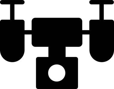 Drone Icon With Glyph Style, Futuristic Technology Sign And Symbol Isolated On White Background