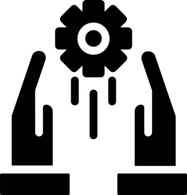 Setting Icon With Glyph Style, Futuristic Technology Sign And Symbol Isolated On White Background