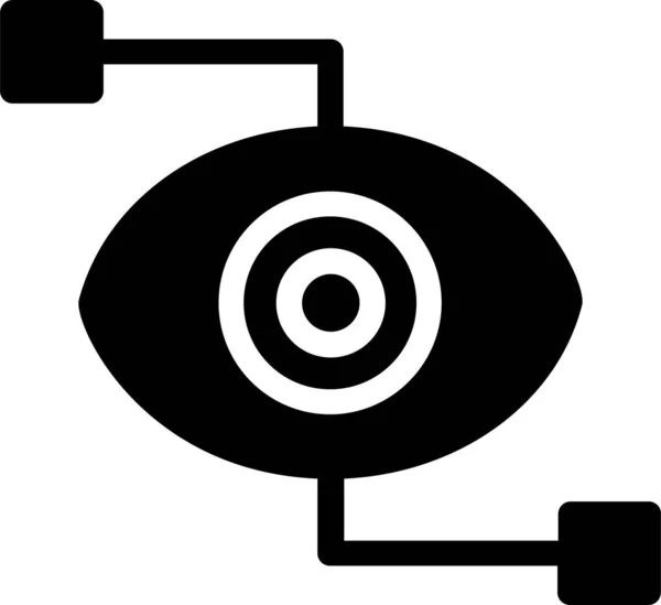 Eye Icon Glyph Style Futuristic Technology Sign Symbol Isolated White — Stock vektor