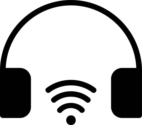 Wireless Headphone Icon Glyph Style Futuristic Technology Sign Symbol Isolated — Stockvector