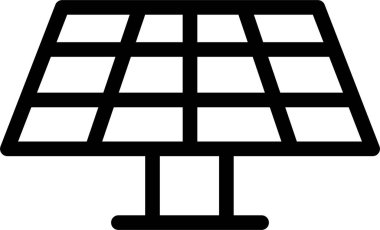 Solar Panel Icon With Outline Style, Renewable Energy Sign And Symbol Isolated On White Background