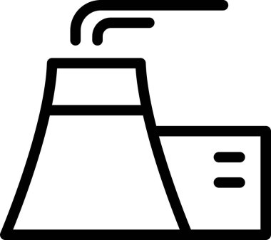 Power Plant Icon With Outline Style, Renewable Energy Sign And Symbol Isolated On White Background
