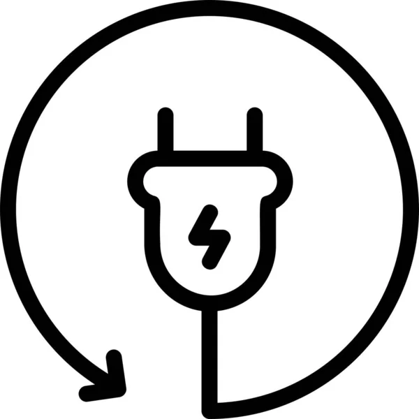 Икона Возобновляемых Источников Энергии Очертания Стиля Знак Возобновляемых Источников Энергии — стоковый вектор