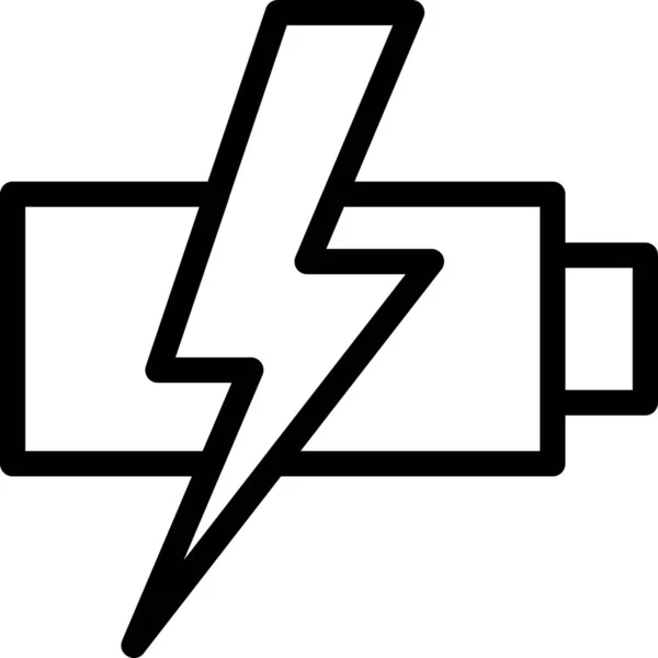 Піктограма Заряджання Контурним Стилем Знаком Відновлюваної Енергії Символом Ізольовано Білому — стоковий вектор