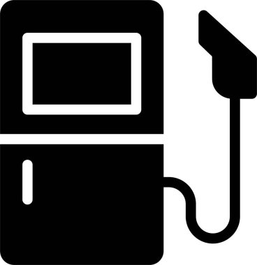 Gas Station Icon With Glyph Style, Renewable Energy Sign And Symbol Isolated On White Background