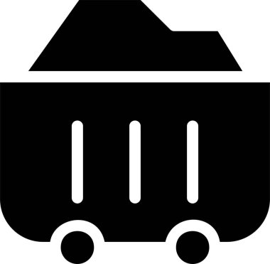 Coal Icon With Glyph Style, Renewable Energy Sign And Symbol Isolated On White Background