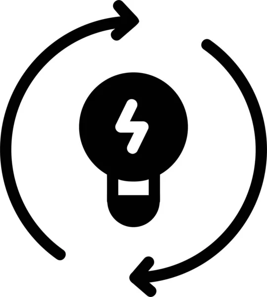 Energy Icon Glyph Style Renewable Energy Sign Symbol Isolated White — 스톡 벡터