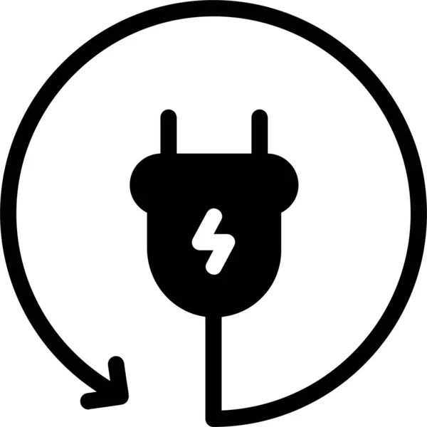 Renewable Energy Icon Glyph Style Renewable Energy Sign Symbol Isolated — 스톡 벡터