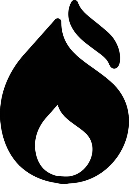 Fire Icon Glyph Style Renewable Energy Sign Symbol Isolated White — Vettoriale Stock