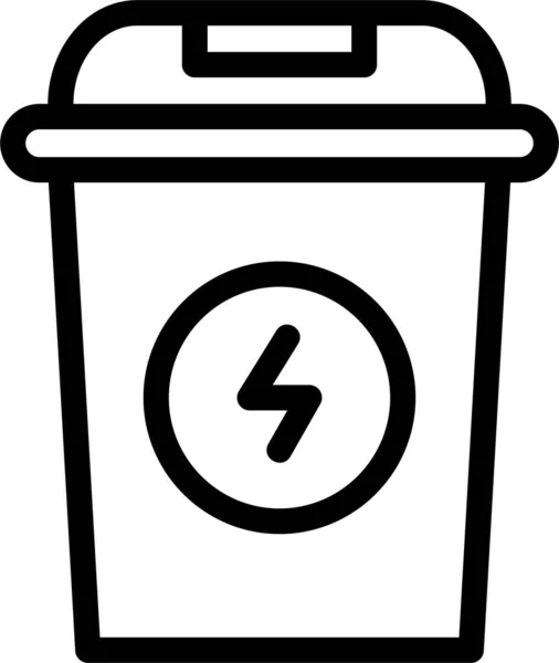 Trash Recycle Icon Outline Style Energy Sign Symbol Isolated White — Vettoriale Stock